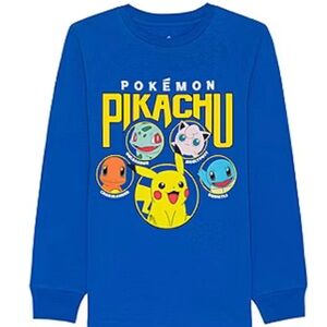 Kids Blue Pokemon Long Sleeve Shirt